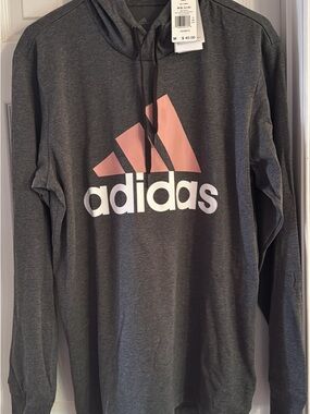 Adidas Grey Hoodie with Logo Size Medium NWT